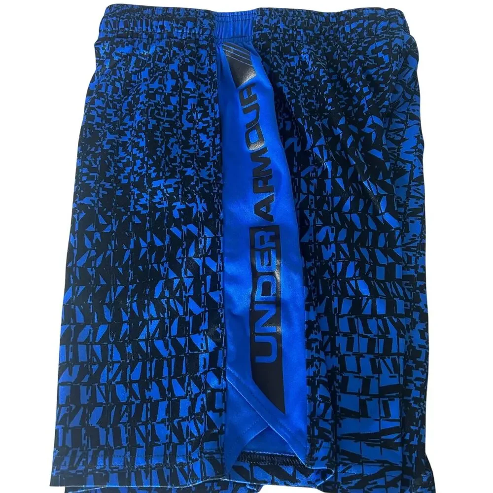 Under Armour boys' size Small Trileido Boost print Royal blue & black geometric